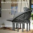 thumbnail image 4 of Outsunny Hanging Hammock Chair, Cotton Rope Macrame Swing Chair with Large Cushion, Chain, Steel Frame for Indoor Outdoor Patio Balcony, Dark Gray, 4 of 9