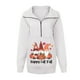 thumbnail image 4 of Sudadera con cuello en V para mujer, bonita sudadera recortada con cremallera para entrenamiento, Tops de Acción de Gracias para mujer Pompotops FGAJ19701, 4 of 5