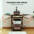 thumbnail image 3 of TC-HOMENY Foldable Heat Press Machine Stand w/ Charging Station, Mobile Heat Printer Cart w/ 3-Tier Storage & Drawer, Movable Heat Transfer Machine Workbench, Wooden, 3 of 8