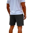 thumbnail image 5 of Nestiefly Mens Waffle Shorts Summer Casual Textured Knit Drawstring Elastic Waist Comfy Short with Pockets Beach Vacation Black L, 5 of 7