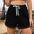 thumbnail image 4 of Youmylove Casual Shorts for Women Summer Shorts Fashionable Comfortable Denim Denim Elastic Waist Shorts Dressy Casual Comfy Short, 4 of 6