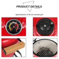 thumbnail image 3 of Kamado Charcoal BBQ Grill, Heavy Duty Ceramic Barbecue Smoker and Roaster with Built-in Thermometer and Stainless Steel Grate (13 Inch Handle, Red), 3 of 7