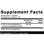 Oxify 5-HTP 5-HYDROXYTRYPTOPHAN 100 MG | 120 Capsules | Gluten-Free, Non-GMO | Supplement Made in USA