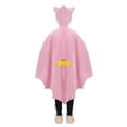 thumbnail image 5 of Helii Bat Wing Hooded Cape for Youth Teens Soft Drapable Lightweight Open Front Poncho Cloak with Pointed Ears and Jagged Hem Halloween Party Dress Up Role Play Wear Black Pink, 5 of 9