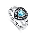 thumbnail image 3 of Mementos PJM Custom Class Rings 10kt White Gold for Women High School and College-Heartstone, 3 of 5