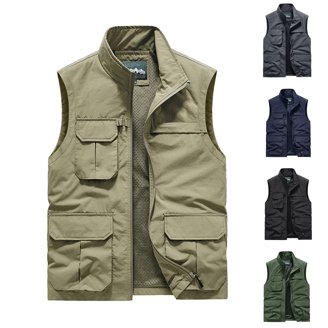 MeiLayM Heren outdoor vest casual ademend licht camping mouwloos meerdere zakken wandelen Utility Militair Groen, S MeiLayM Heren outdoor vest casual ademend licht camping mouwloos meerdere zakken wandelen Utility Militair Groen, S