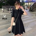 thumbnail image 5 of EIMELI Clairance!Cheongsam Mini Robe pour les Femmes Mandarin Col Qipao Robe Couleur Unie Manches Bouffantes Robe Slim Fit, 5 of 5