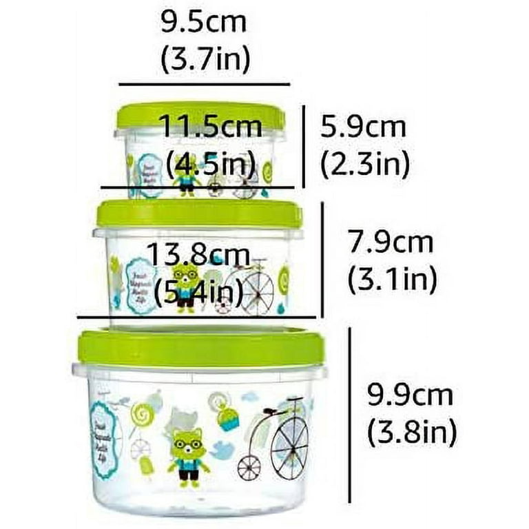 MyGo Container Assorted Size To-Go Food Containers, Pack of 3, Reusable, Microwave Safe, Smoke/Green, NSF Certified, Smoke/Green