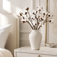 thumbnail image 5 of Artificial Cotton Stems Dried Cotton Flowers Faux Branches Farmhouse Rustic Floral Arrangement Vase Filler Wedding Home Table Decor Natural Style Decoration Living Room Shelf Accent, 5 of 6