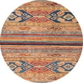 thumbnail image 1 of Ahgly Tapis Rond Abstrait Rouge Châtaigne pour Intérieur, 7 Pieds Rond, 1 of 6