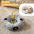 thumbnail image 3 of Windracing Cat Tunnel Donut Bed, Round Plush Pet Play Tunnel with Washable Cushion for Indoor Cats, Kittens, Puppies & Rabbits (Grey), 3 of 8
