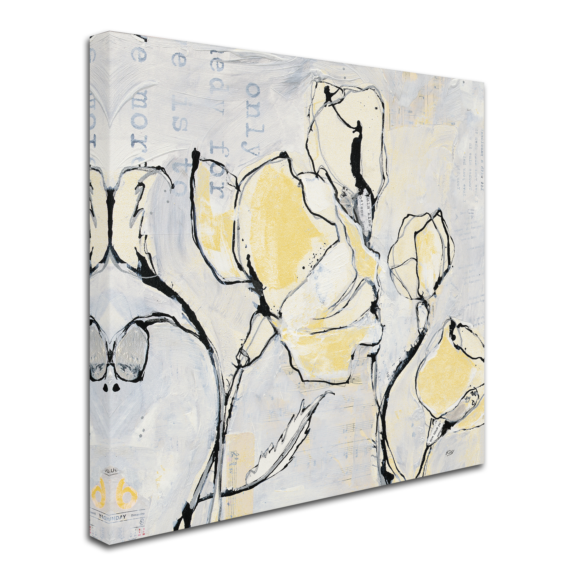 Trademark Fine Art '16 Again II with Yellow' Canvas Art by Kellie Day