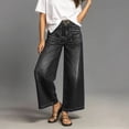 thumbnail image 5 of LAJPXKHY Womens Wide Leg Pants Jeans Casual High Waisted Loose Fitted Stretchy Trendy Streetwear Ankle Denim Pants with Pockets, 5 of 7