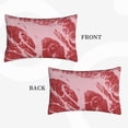 thumbnail image 2 of Sikiie Striped Meat Print Plush Pillow Cover, Wrinkle-proof and Stain-resistant Pillow Protector without Pillow Core, Home Decoration-14"x20", 2 of 6