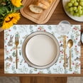 thumbnail image 4 of Bunny Floral Easter Placemats Set of 4, Elegant Pastoral Spring Floral Rabbits Placemats for Dining Table, Place Mats for Kitchen Tabletop, Waterproof Wipeable Dining Table Mats Set, 4 of 9