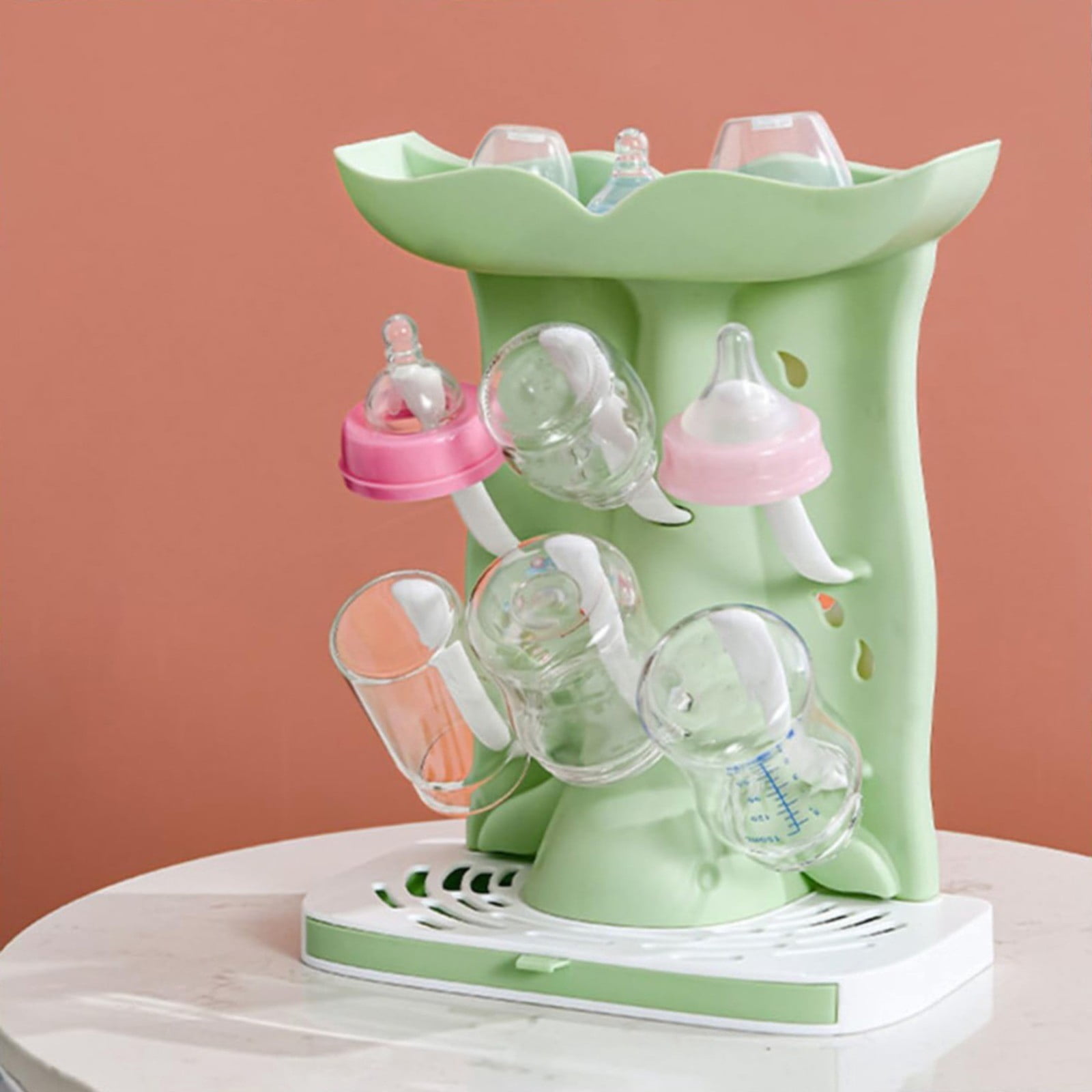XKHHLH Baby Bottle Drying Rack, Bottle Dryer Holder Space Saving Standing Bottle Drying Rack for Countertop Kitchen Organize Bottles & Baby Accessories Brushes Pacifiers and Pump Part