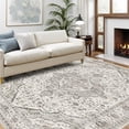 thumbnail image 1 of Boho Vintage Round Rug ft- Faux Wool Dreely Washable Area Rug Small Distressed Throw Rugs Floor Carpet for Door Mat Entryway Bedrooms Laundry (Round - ; Diameter Border ), 1 of 6