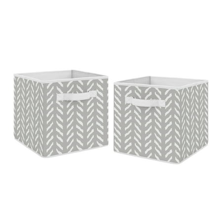 UPC: 0846480068556 | Woodland Friends Herringbone Fabric Storage Bin by Sweet Jojo Designs