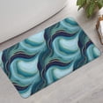 thumbnail image 2 of Blue Gold Wave Marble Pattern Bathroom Rugs Mat,Non Slip Microfiber Bathroom Rug,Rubber Backing,Soft Bathroom Mats for Bathroom Floor,Tub and Shower,17x30in(43x75cm), 2 of 5