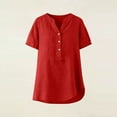 thumbnail image 5 of Ashirexll Womens Casual Tops, Casual Loose Solid Color V-Neck Short Sleeve T Shirts, 5 of 7