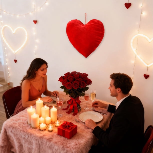 Adornos decorativos de poliéster para San Valentín, regalos, adornos de corazón R-Ed, decoraciones para fiestas de parejas, adornos decorativos, arreglos de escenas, decoraciones para San Valentín, de