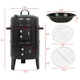 thumbnail image 6 of Detachable 3-in-1 Vertical Charcoal Smoker Portable BBQ Smoker Grill, 6 of 11