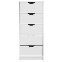 Newboti Furniture Basilea 5 Drawers Tall Dresser, Pull Out System -White 31011