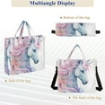 thumbnail image 6 of Unicorn Head Corduroy Tote Bag Handbag Large Messenger Bag Shoulder Crossbody Zipper Bag Purse, 6 of 8