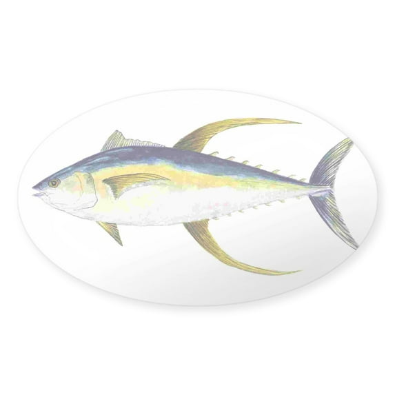 CafePress - Yellowfin Tuna Sticker - Sticker (Oval)