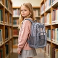 thumbnail image 5 of Weebloom Large School Clear Backpack For Kids Boys Girls Waterproof Lightweight Transparent Design Visibility For School Daily Use Bookbag Middle High School College Grey, 5 of 6