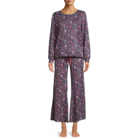 Jessica Simpson Women's Floral Top and Pants Sleep Set, 2-Piece