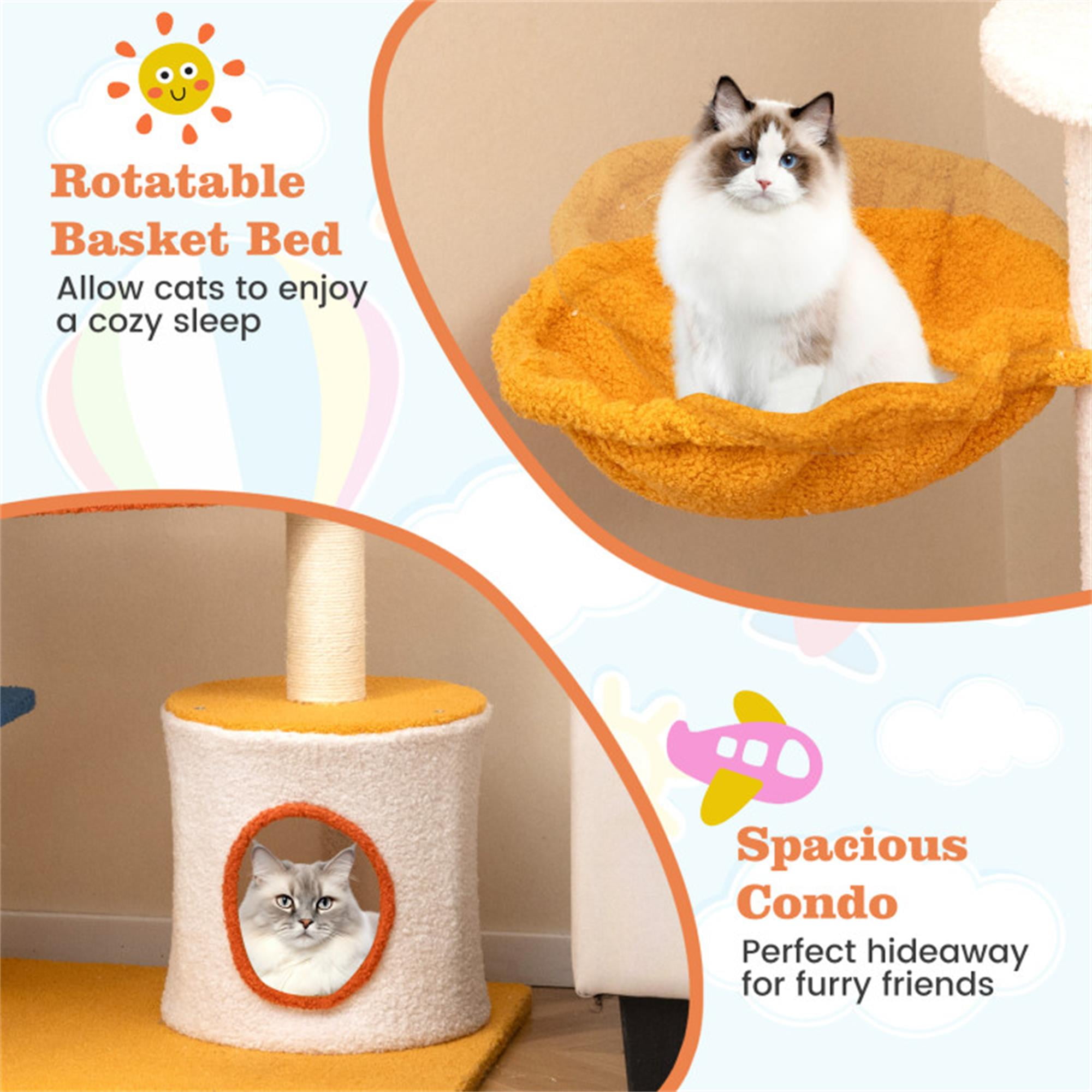 Kadyn 70" Cat Tree Tower with Scratching Posts and Platform, Cat Condo Aviation-themed Cat Activity Center Play for Kittens, Multicolor