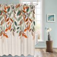 thumbnail image 3 of Fabric Shower Curtain Plants Seasonal Farmhouse Style Leaves Linen Texture Shower Curtains with 12 Hooks Waterproof Machine Washable Bath Curtains for Bathroom, 60 x 72in, 3 of 6