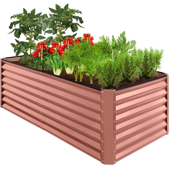 WILLYO  6x3x2ft Outdoor Metal Raised Garden Bed, Deep Root Box Planter for Vegetables, Flowers, Herbs, 269 Gallon Capacity, Terracotta