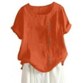 thumbnail image 2 of Kelon Dresses for Women Short Sleeve Shirts V Neck Boho Tops Blouse Dressy Casual Business Work Tops Casual Summer Clothes 2026, L, 2 of 8