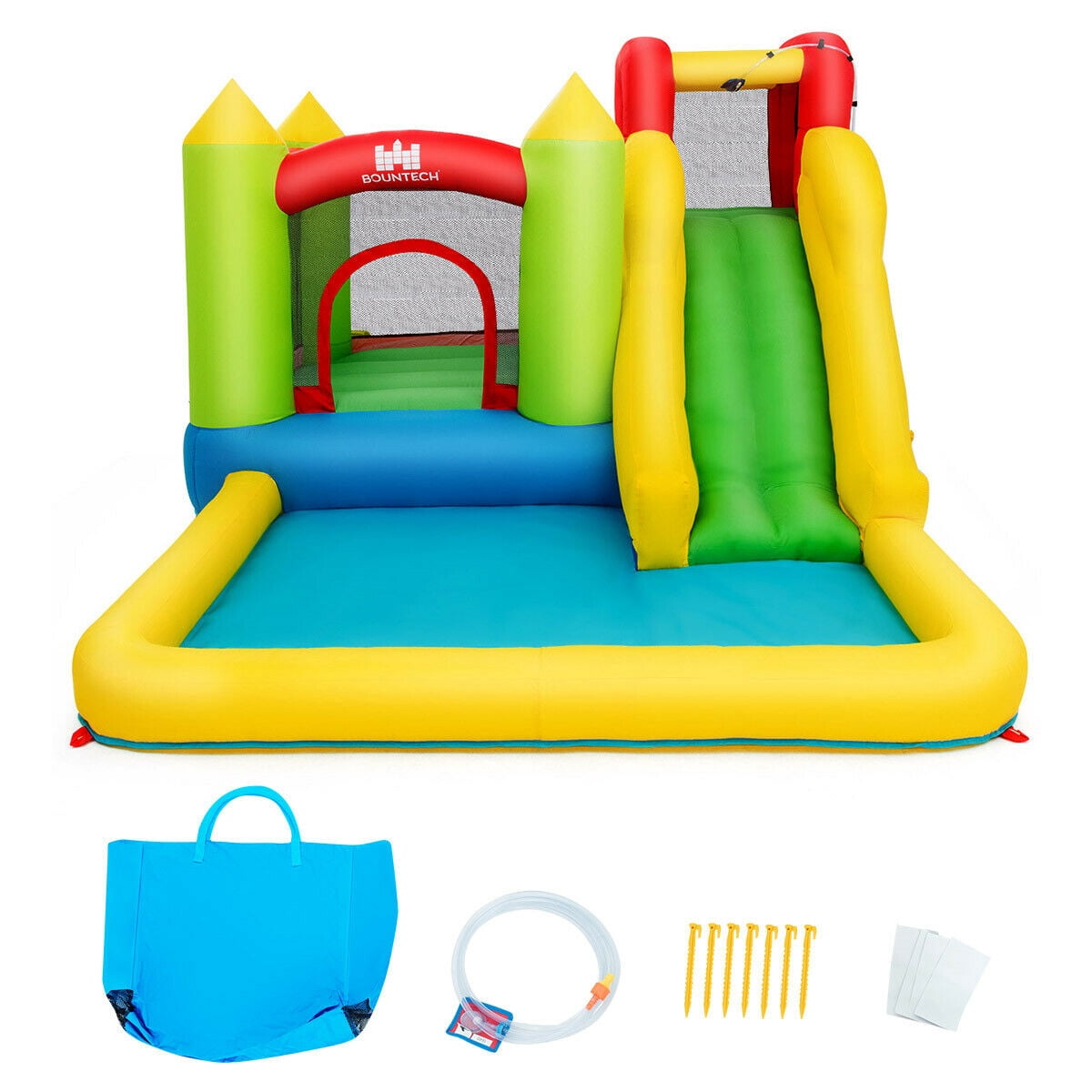 Gymax Outdoor Inflatable Bounce House Water Slide Climb Bouncer Pool