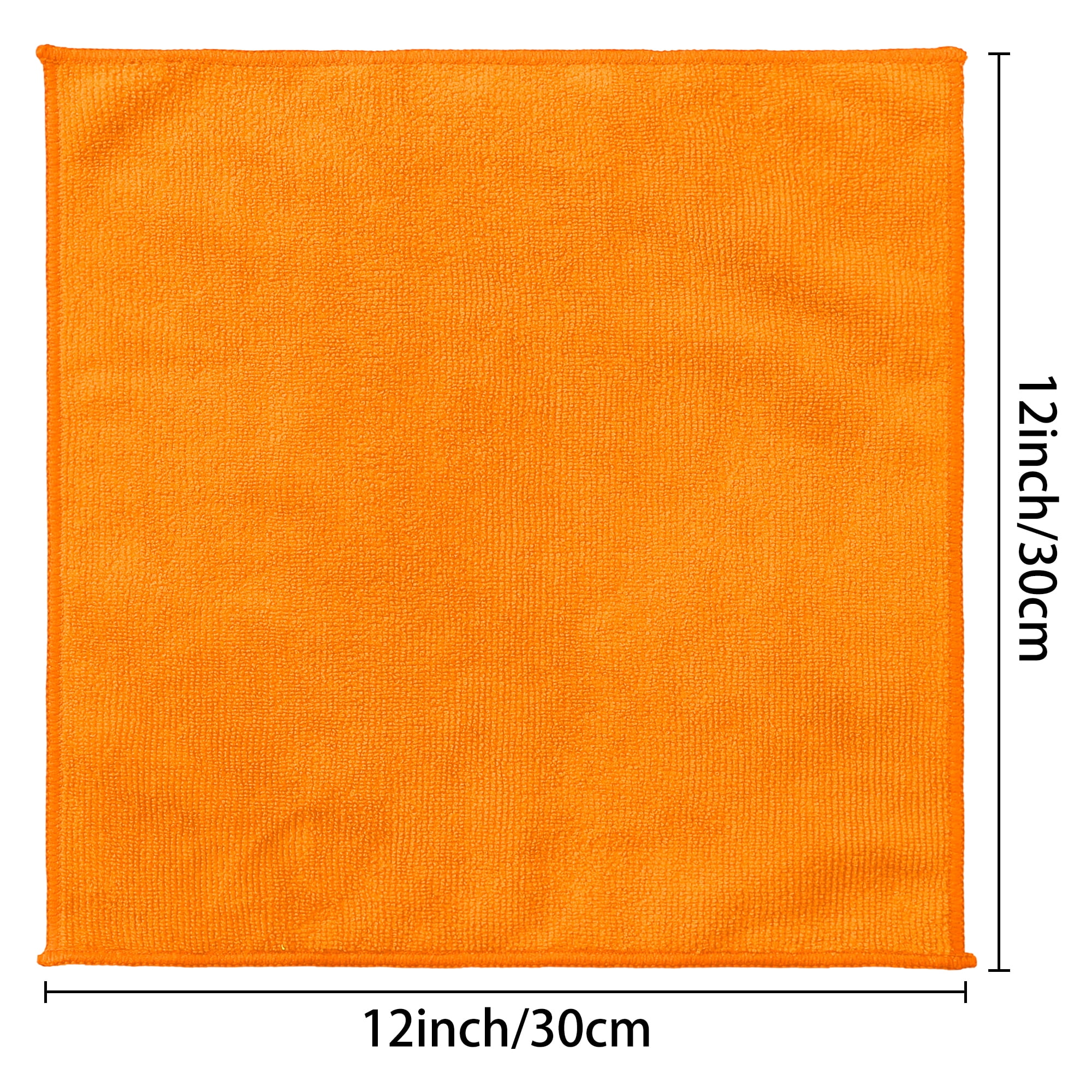 Unique Bargains Microfiber Cleaning Cloth 12 Pack Microfiber Towels Orange 12" x 12"