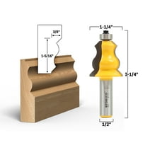Elegant 2 Bit Crown Cap Molding Router Bit Set - 1/2