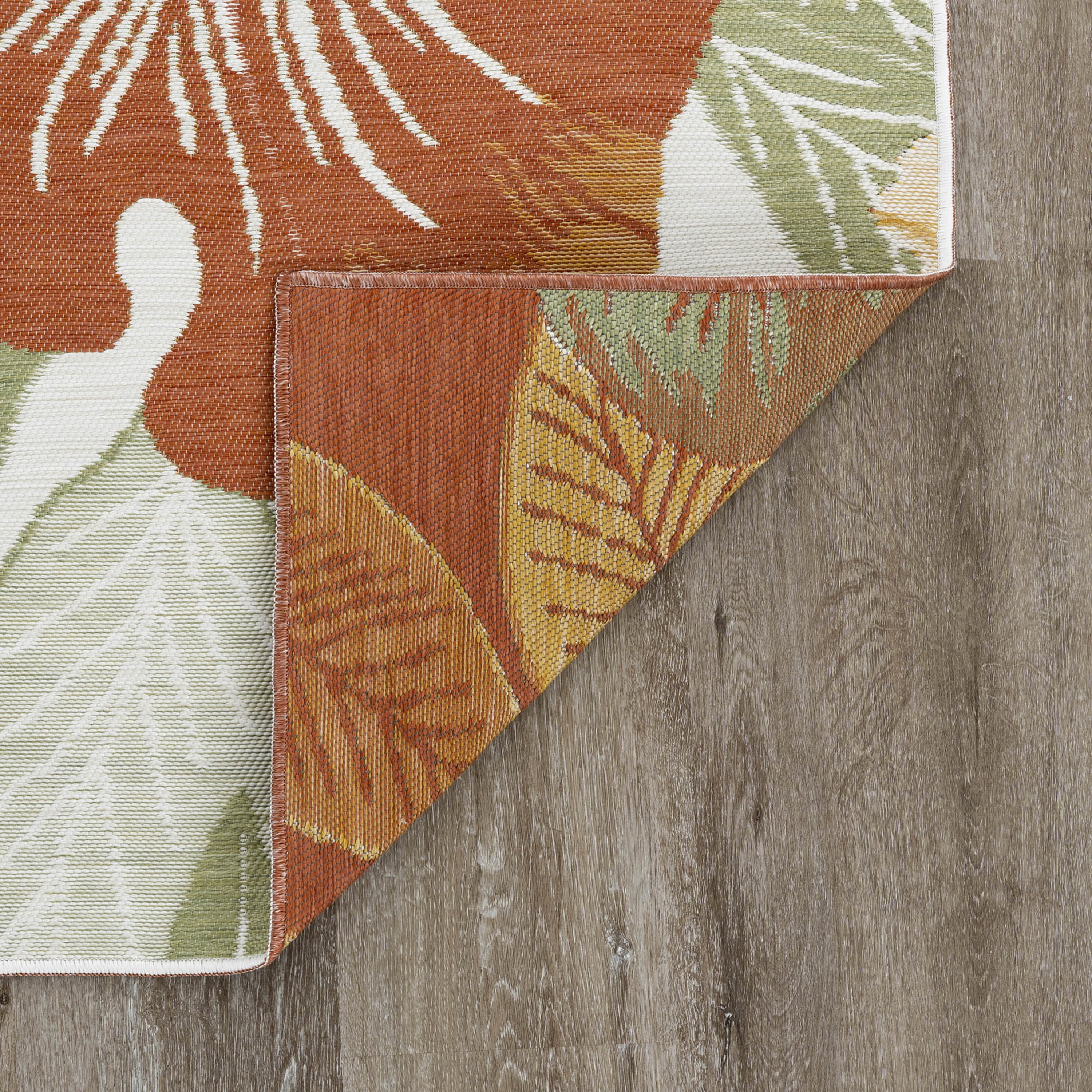 2x3 Water Resistant, Small Indoor Outdoor Rugs for Patios, Front Door Entry, Entryway, Deck, Porch, Balcony | Outside Area Rug for Patio | Orange, Floral | Size: 2' x 3'
