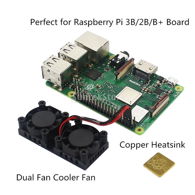 Ventilador de refrigeración de doble ventilador con disipador para perfke Ventilador de refrigeración Raspberry Pi