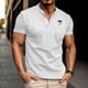 thumbnail image 1 of Tops para hombre, blusas y camisas de manga corta con cuello redondo para hombre, blusas casuales con estampado de botones, manga corta, cuello vuelto, blusas de poliéster para hombre, 1 of 6