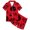 Watermelon Red, variant on Halloween Pajamas Kids Size 6-7 Years Childrens Sleepwear Striped Short Sleeve Top and Shorts Cozy Wear Pjs for Boys Brick Red