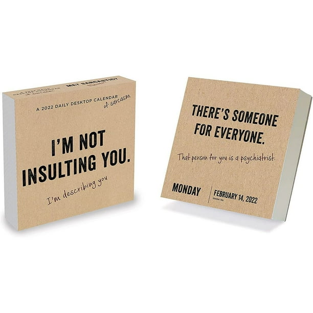 2022 Daily Desktop Calendar, 12 Month, Funny Humor Anti Affirmation Quotes Theme, 5.25 X 5.25 In. - Walmart.com