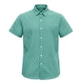 thumbnail image 4 of hlysgo Men's Stripe Shirts Regular Short Sleeve Dress Shirt Button Down Casual Summer Beach Travel Shirts Mint Green,S, 4 of 5