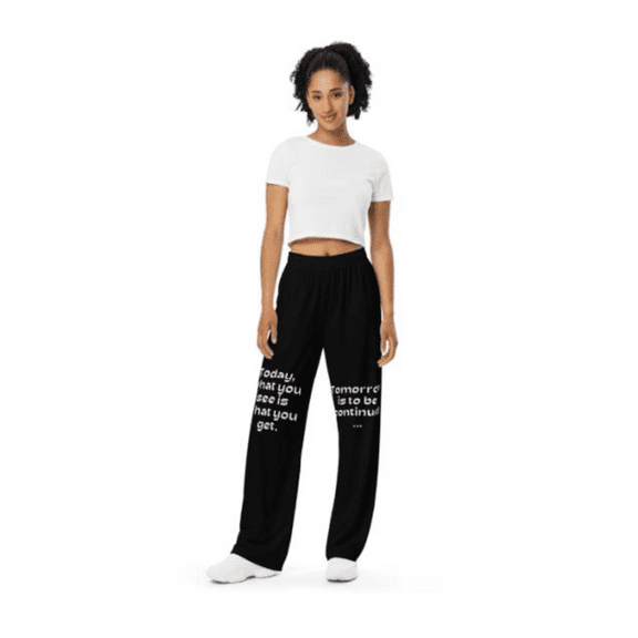 CWMBS by Tae’ Store: Wordy Wit It Wide Leg Pants, All-Over Print Unisex Wide-Leg Pants