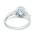 thumbnail image 2 of Pear Teardrop Art Deco Ring Lab Created White Opal 925 Sterling Silver Size 5, 2 of 4
