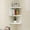 White, variant on Btomtd Corner Wall Organizing Shelf Punch Free Storage Rack for Bedroom Living Room and Kitchen Storage Shelf, Black