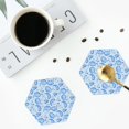 thumbnail image 3 of Bingfone Vintage Winter Paisley Pattern Leather Drinks Coasters with Set of 6,Suitable for Home Kitchen,Coffee Cup Coasters Home Gift, 3 of 7
