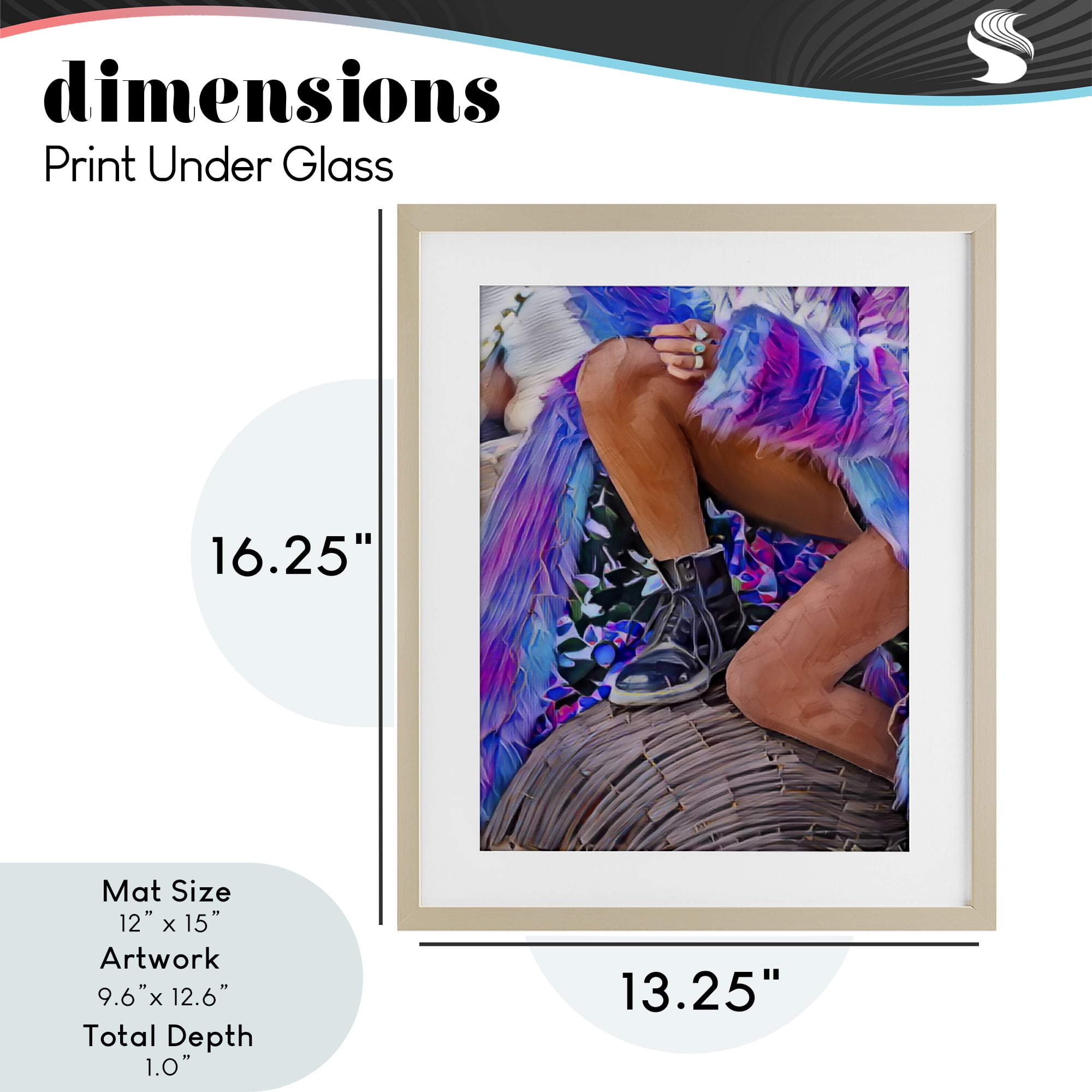 Purple Fur & Boots Birch Framed Print Under Glass, design by Jesse Keith