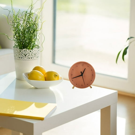 FONDOTIN Wood Clock for Bedside Tables Silent Operation Adults 1Pack